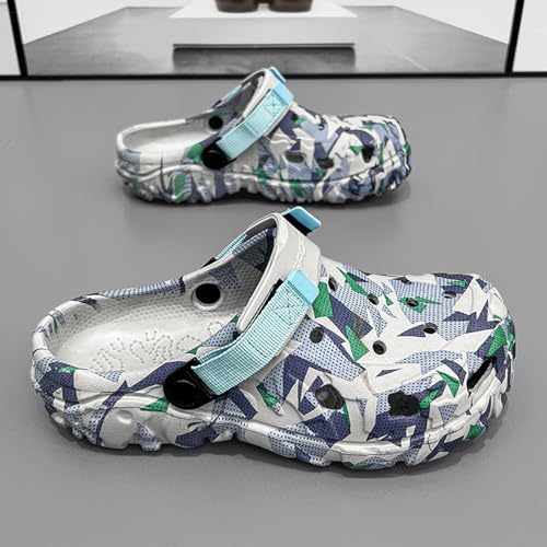 Image of SECHRITE Men's Clogs Athletic Sports Outdoor Sandals Water Beach Shoes Slippers Sandals Lightweight Comfortable with Adjustable Back Strap