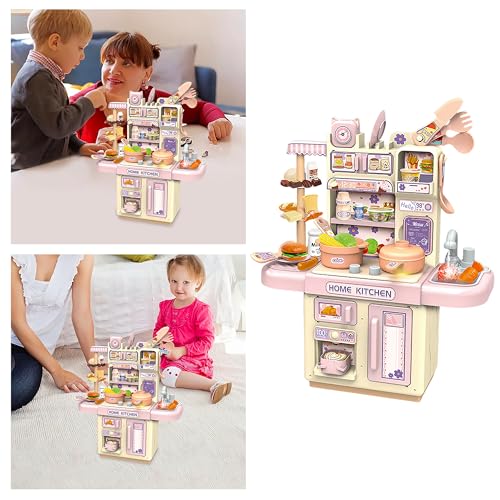 Image of VGRASSP Dream Kitchen Playset Toy Pretend Play Realistic Cooking Action Modern Kitchen Set - Light Up Stove Real Like Working Sink - Color As Per Stock