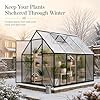 HOOYEAH 6 x 6 FT Polycarbonate Greenhouse for Outdoors, Heavy Duty Walk-in Greenhouses with Roof Air Vent, Aluminum Outdoor Green House Kit, Winter Garden House for Outside Backyard #5