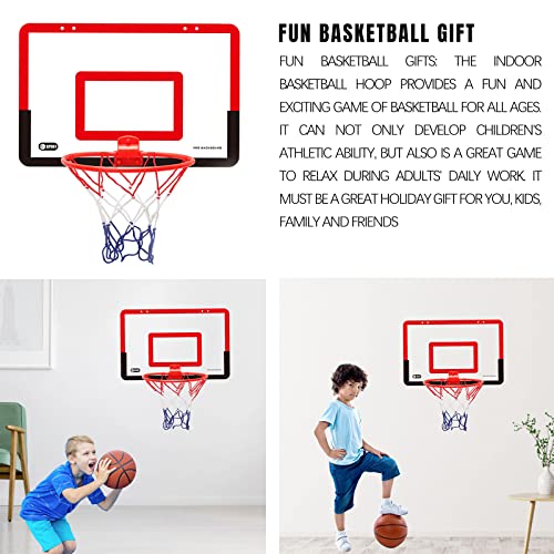 Basketballkorb Outdoor Wandmontage Mini Basketballkorb Kinder für Kinder und Erwachsene Innenbereich zum Aufhängen an der Tür mit 2 Bällen und Luftpumpe Schlafzimmer Büro Sportspiel-Set (40 * 26cm) - Image 5