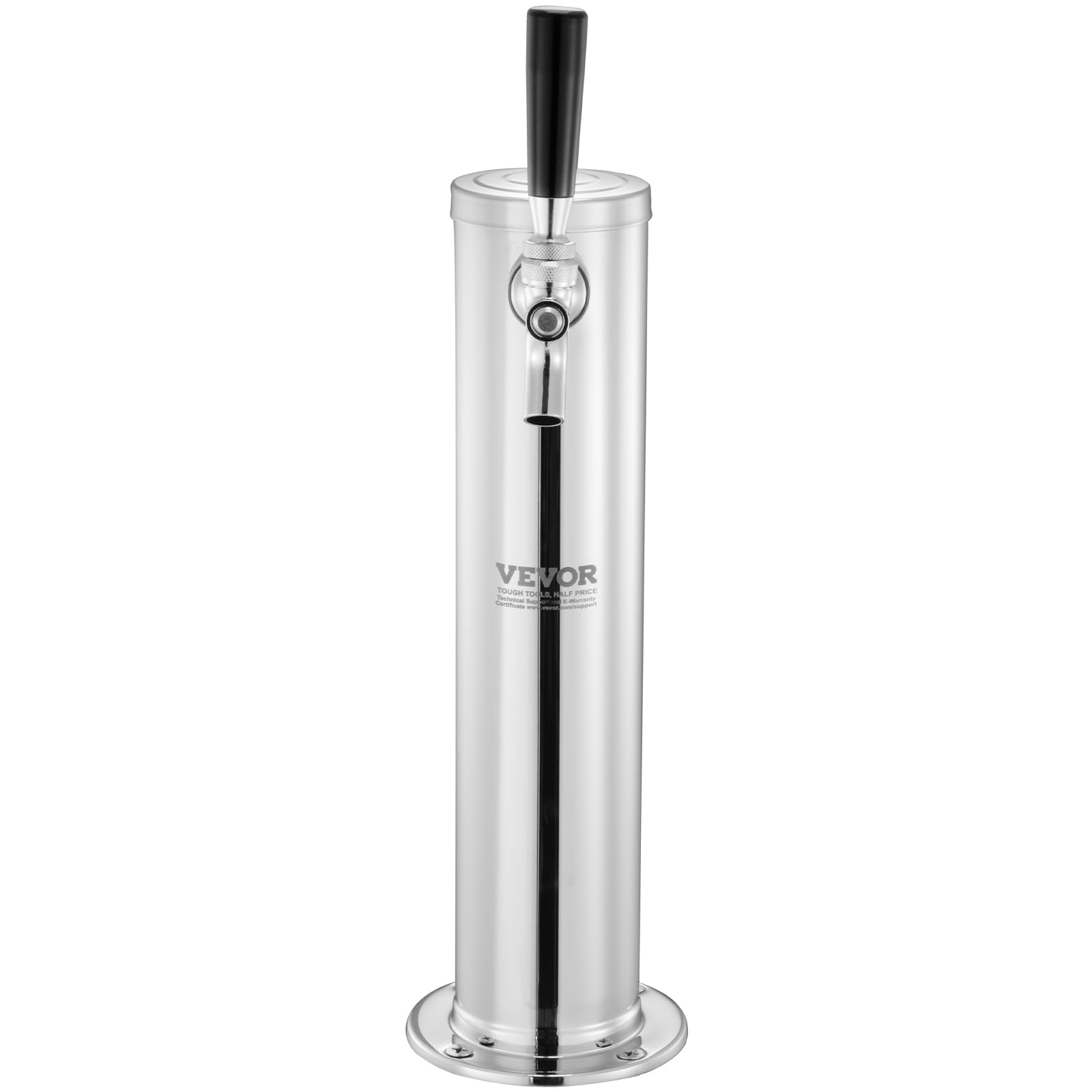 VEVOR Kit Colonna Birra a Rubinetto Singolo, Dispenser per Bevande Birra in Acciaio Inossidabile, Rubinetto Birra con Regolatore a Doppio Manometro W21.8, Accoppiatore per Fusti Sistema A