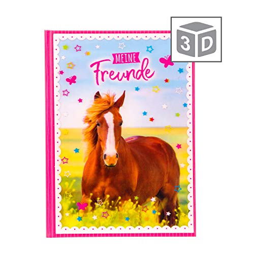 Preisvergleich Produktbild goldbuch 43291 Freundebuch Pferdeliebe 3D DIN A5, Freundschaftsbuch zum Ausfüllen, Erinnerungsbuch an Freunde, Notizbuch mit 88 illustrierte Seiten, Einband mit Kunstdruck, ca. 15 x 21 x 1,5 cm