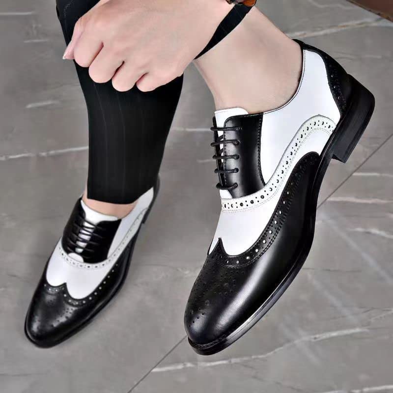 Herren Anzugschuhe Schnürhalbschuhe Klassischer Business Derby Oxford Hochzeit Schuhe Schnürschuh Klassischer Brogue-Stil Lederschuhe
