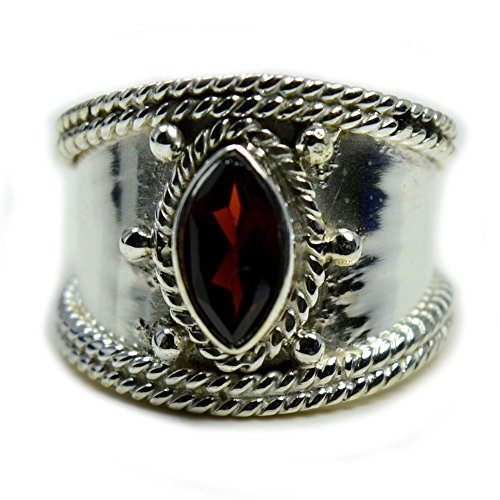 Bague Grenat Naturel Argent 925 Marquise un Bijou Mixte pour Vos Soirées Chic