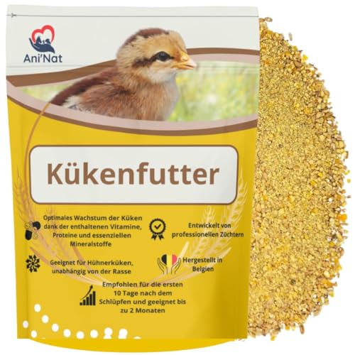 AniNat Kükenfutter Erstlingsnahrung mit Vitaminen Proteinen Mineralien und ätherischen Ölen. Ohne Antibiotika und OHNE GENTECHNIK. Geeignet ab der Geburt. (1 8kg)