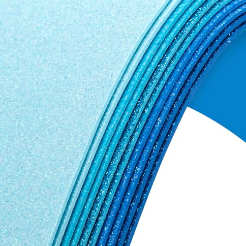10 Pack Glitter Foam Sheets Craft 8 x 12 inch (Blue)