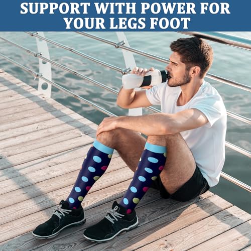 Image of FEYHAY Copper Compression Socks (3 Pairs) 15-20 mmHg Circulation is Best Athletic & Daily for Men & Women, Running, Climbing