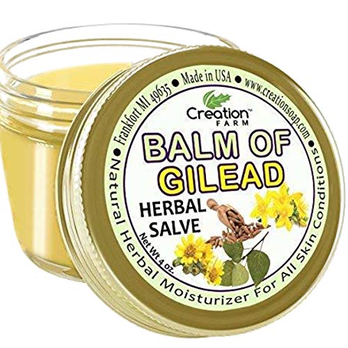 Creation Farm Balm Of Gilead Salve - Pain Relief Soothing Sore Muscle and Arthritis Massage Rub Natural Herbal Plant Based Ointment, Pomada De Gilead Savilla - 4 oz Jar - fast acting