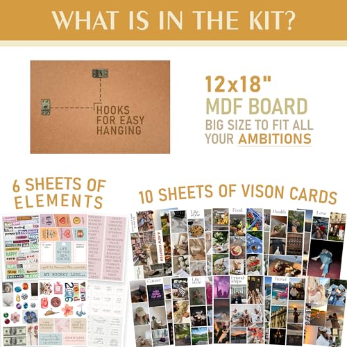 Image of CodersParadise Manifestation Kit 2026 Vision Board - 16 A4 Sheets (250+ Elements) with Daily Affirmations & Life Goals Quotes - Aesthetic Wall Art for Bedroom, Motivation & Dream Life Manifestation