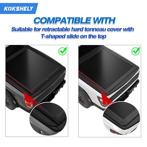 Image of 65.4'' Adjustable Truck Bed Rack Cross Bars(2-Pack) for Mid-Size Trucks, T-Slot Tonneau Cross Bars Compatible with Retractable Hard Tonneau Covers |Top Slide Mount Truck Bed Rack