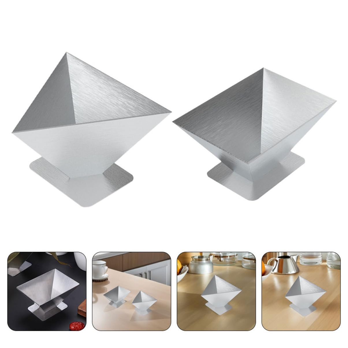 CLISPEED 4 Pièces Moule à Acier Inoxydable pour Dumplings Forme de Pyramidale Quadrangulaire Outil pour Festival Dragon Boat Cuisine Maison Restaurant