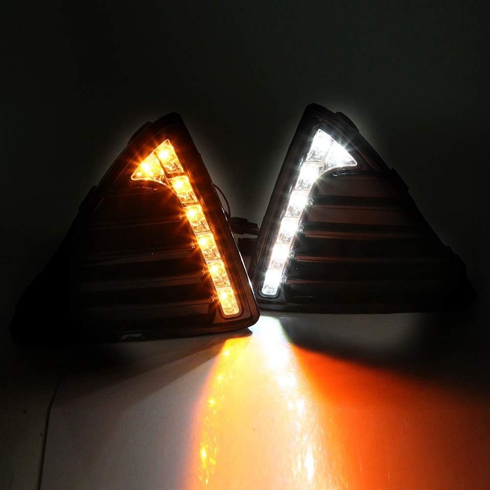Wallfire Luci diurne a LED, 1 Coppia di luci diurne dell'auto Segnale di svolta Doppio Modello Anteriore Inferiore paraurti Guida DRL luci a LED per Ford Focus MK3 2012 2013 2014