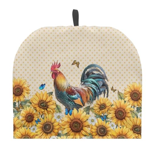 Image of Teapot Cozy Large Tea Cozies Insulated Keep Tea Warm Tea Pot Cozies Teapot Dust Cover Perfect for Teapot British Home Kitchen Table Decorative, Rooster Sunflower Polka Dot