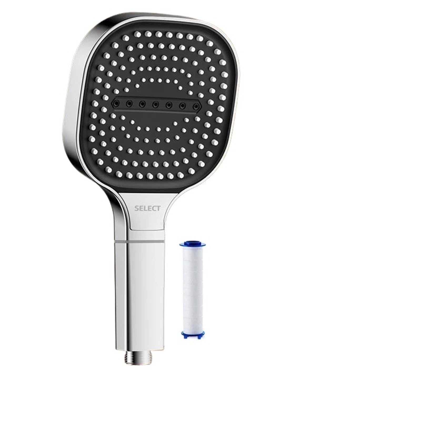 Shower Head ShowerHead 13.0cm Large Panel 3Modes Adjustable Home Shower Head High Pressure Massage Filter Element Bathroom Accessories for Adults(Silver Shower)