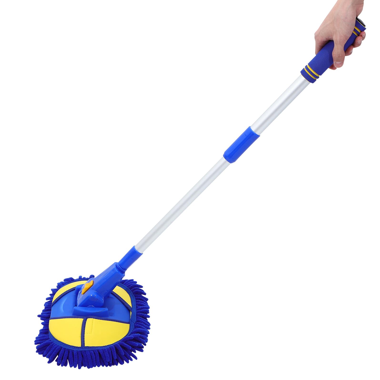 GARVALON Teleskop autowaschmopp Verstellbar mit Chenille moppkopf Stark Wasserabsorbierend Korrosionsbeständig Langlebig und Flexibel für Gründliche Autoreinigung Vielseitig Einsetzbar