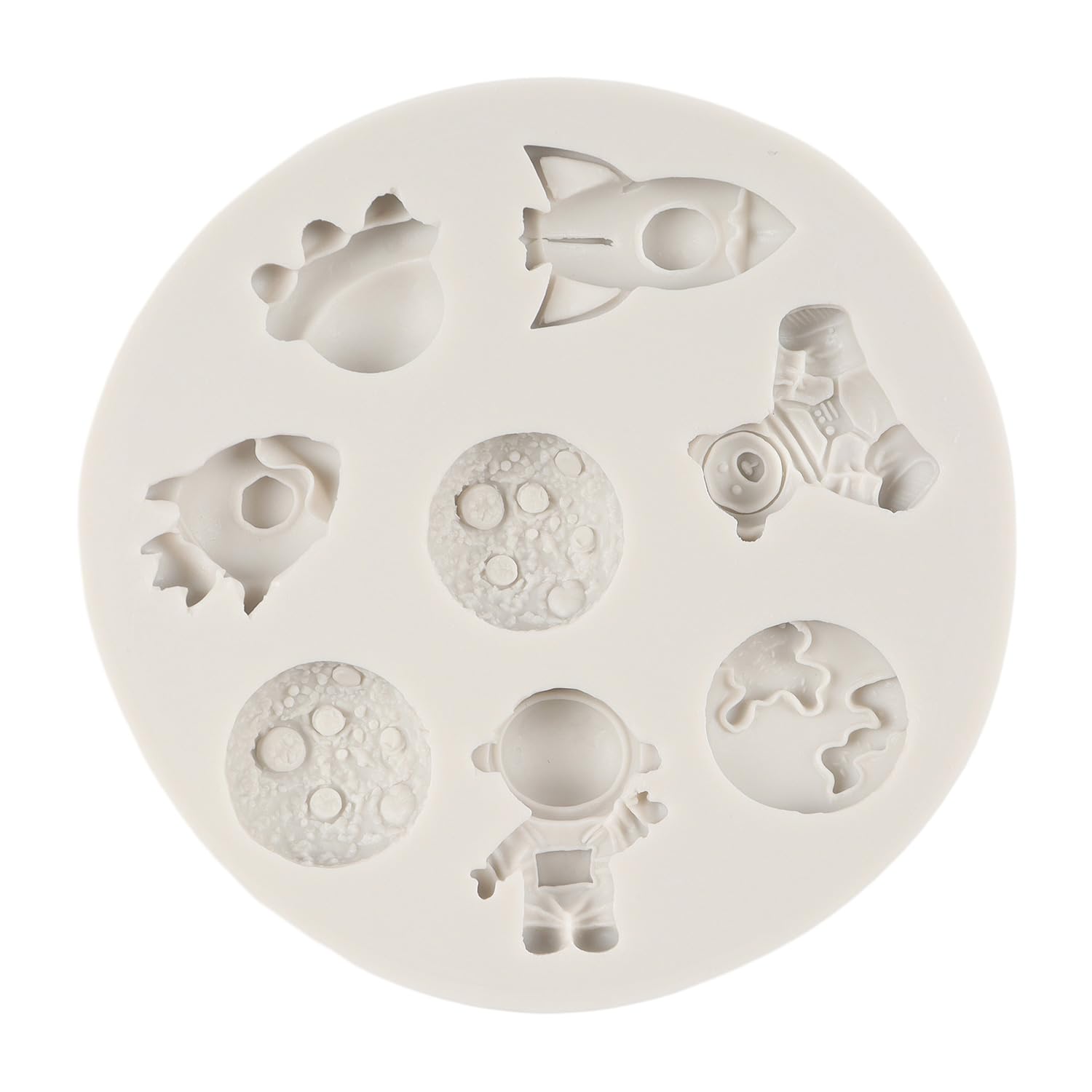 Moldes de Silicona Formas de Astronauta para Manualidades, Decoración de Tartas de Fiesta Temática Espacial, Baby Shower, Cupcakes, Chocolate, Caramelo, Arcilla Polimérica, Pasta