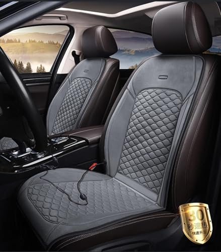 Heated Car Seat Cover 12v Uk Heated Car Seat Pad Kit 12v Uk Pair 12v Electric Blanket Campervan Heated Seat Pad for Office Chair Heat Pads for Back Pain Relief,Grey