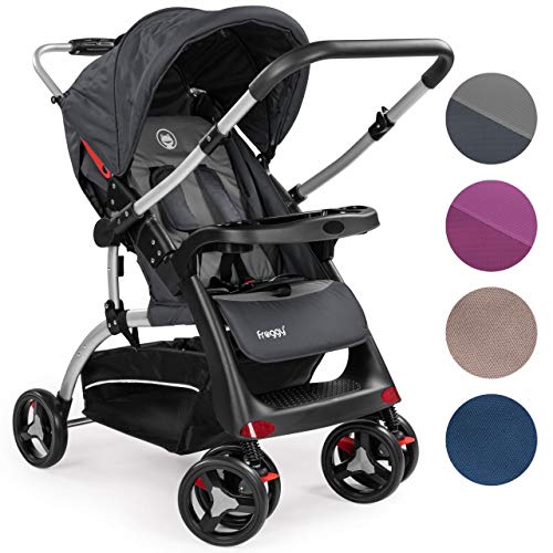 Froggy Buggy RANGER S4-2 Kinderwagen Kinderbuggy umklappbarer Schiebegriff Ein-Knopf Falttechnik Gepolsterter 5-Punkt Sicherheitsgurt SPACEGRAY