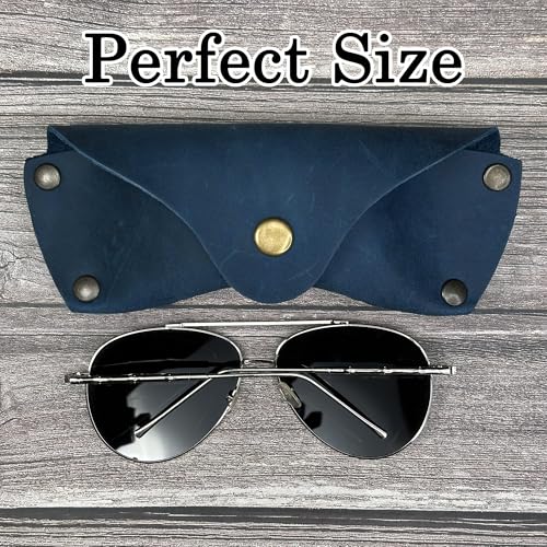 Image of Leather Glasses Case for Men - Vintage Rustic Belt Eyeglass Holder