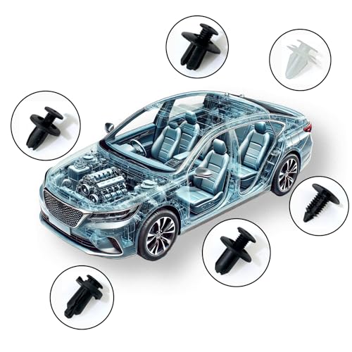 100 Stück Auto Befestigungsclips Set – Universal Kunststoff Spreiznieten & Karosserie Clips für Türverkleidung, Stoßstangen & Zierleisten – Kfz Demontage Werkzeug mit Aufbewahrungsbox