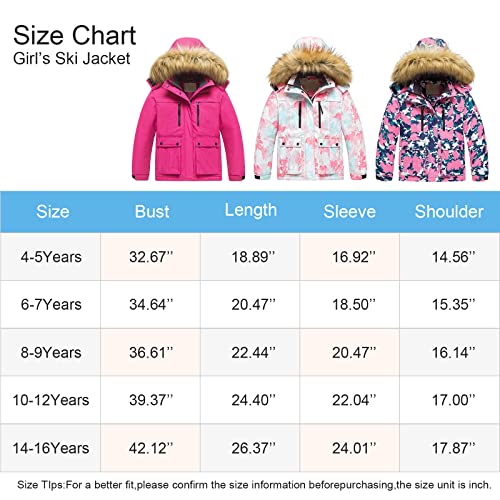 Pursky Girls Waterproof Ski Jacket Snow Warm Outdoor Youth Purple 14/16 thumb #6