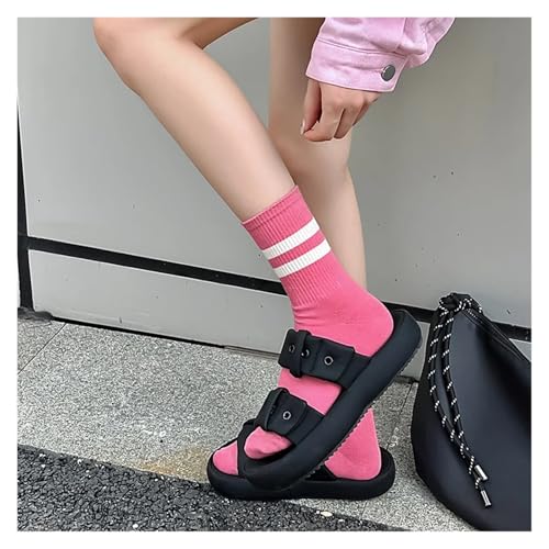 Socks 5 Pairs Men's Socks in The Autumn and Winter Cotton Sports Trend Cotton Stripe Lovers Stockings Cotton Socks(2)4