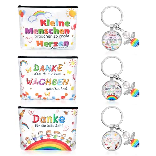 GADITIEK Abschiedsgeschenk Erzieherin, Erzieherin Geschenk Schlüsselanhänger Kosmetiktaschen für Frauen, Kindergarten Abschied Geschenk für Lehrerin Erzieher Dankeschön Geschenk von Schülern