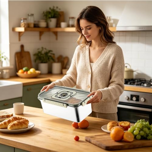 Contenedor hermético de acero inoxidable para pan y almacenamiento 7