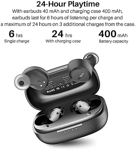 TOZO A1 mini bezprzewodowe słuchawki douszne Bluetooth 5.3 douszne, lekkie słuchawki bezprzewodowe, wbudowany mikrofon, Immersive Premium Sound Zdalne połączenie słuchawkowe (kompatybilne z małymi uszami),czarny