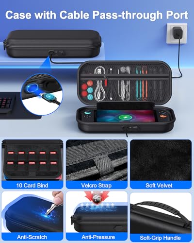 Image of Switch 2 Accessories,[Charge Inside]Case Bundle for Nintendo 2 2025 Console | FYOUNG 23 IN 1 Kit:Carrying Case, Controller Charger, Protective Shell,Grip for Joycon, Steering Wheel,Screen Protectors