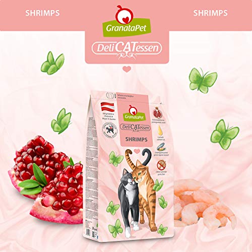 GranataPet DeliCatessen Shrimps Adult, Trockenfutter für Katzen, schmackhaftes Katzenfutter, Alleinfuttermittel ohne Getreide & ohne Zuckerzusätze, 1,8 kg