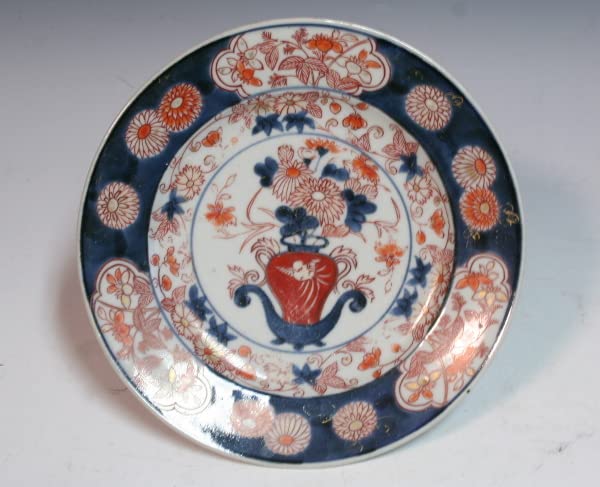 伊万里色絵花籠図皿　∅31cm　古伊万里　骨董　R1370A 伊万里色絵花籠図皿 ∅31cm 古伊万里 骨董 R1370A