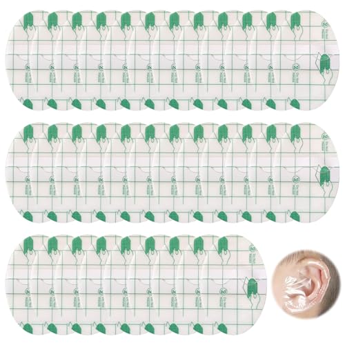 MNYXIS 120 Piezas Protector de Oídos para Agua Bebé, Pegatinas Orejas Impermeables para Natación, Ducha y Baño, Parches Desechables para Oídos de Niños y Bebés, 4.4 x 6.8 cm