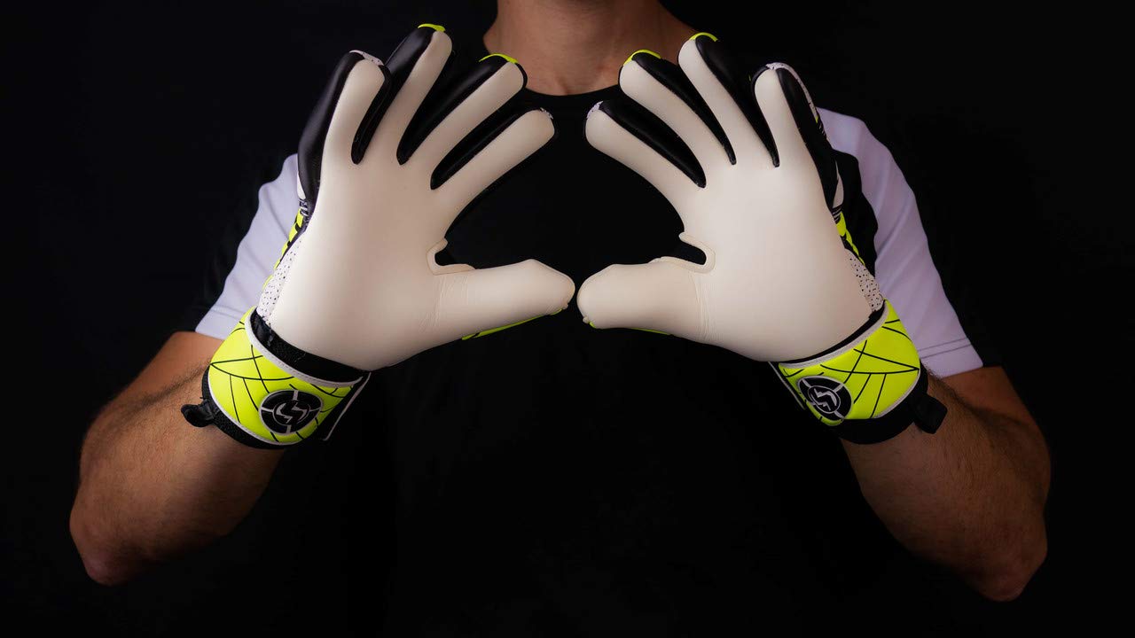SAVIOUR Gants de gardien de but de football pour enfants, hommes et femmes – Super protection avec forte adhérence pour l'entraînement et les matchs, intérieur et extérieur, jaune, 6