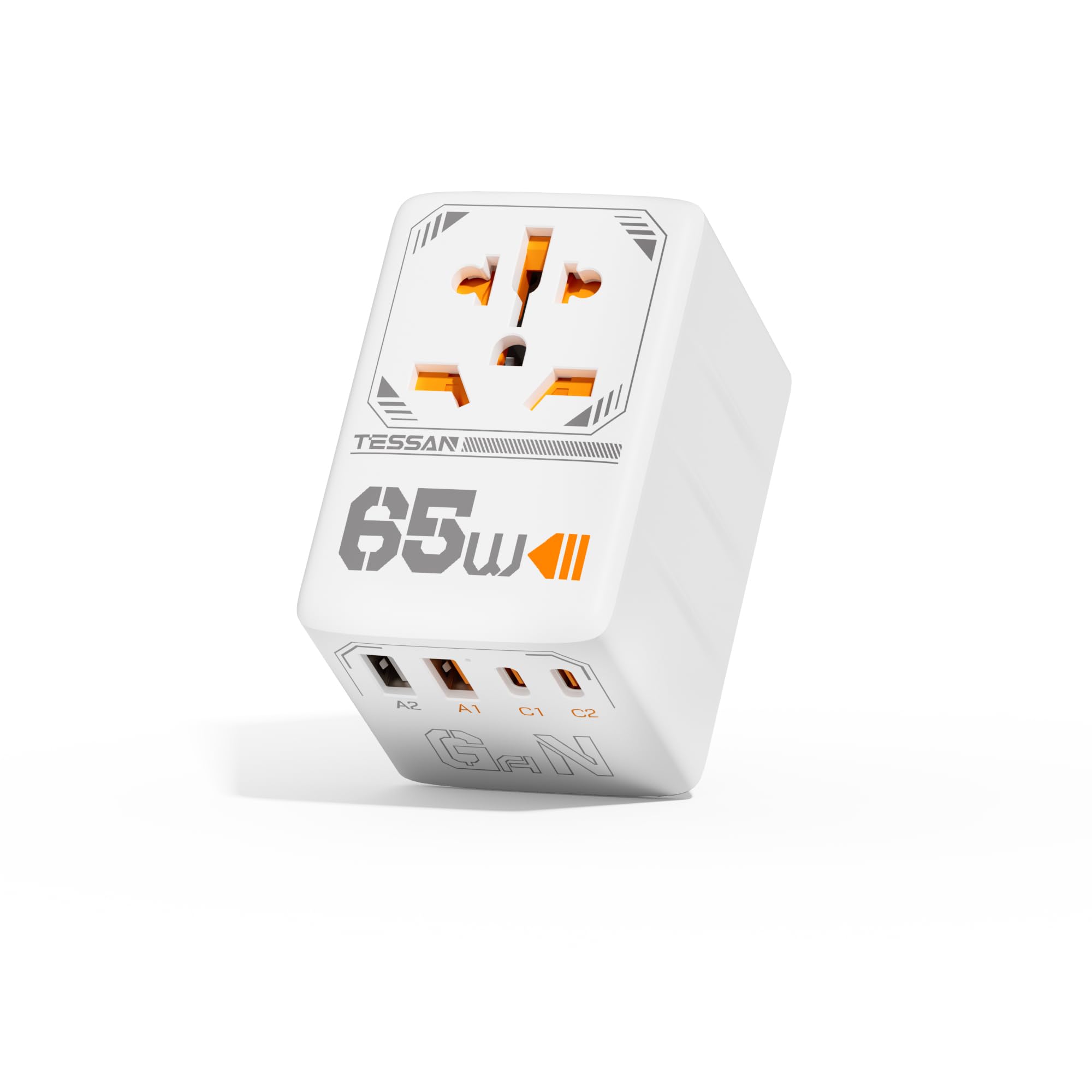 TESSAN Adaptateur Prise Universelle, Charge Rapide 65W GaN