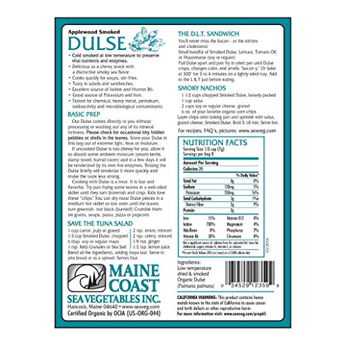 Smoked Dulse Whole Leaf | 2 oz Bag | Organic Seaweed | Maine Coast Sea Vegetables - Thumbnail 3