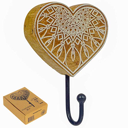 Wooden Heart Coat Hooks
