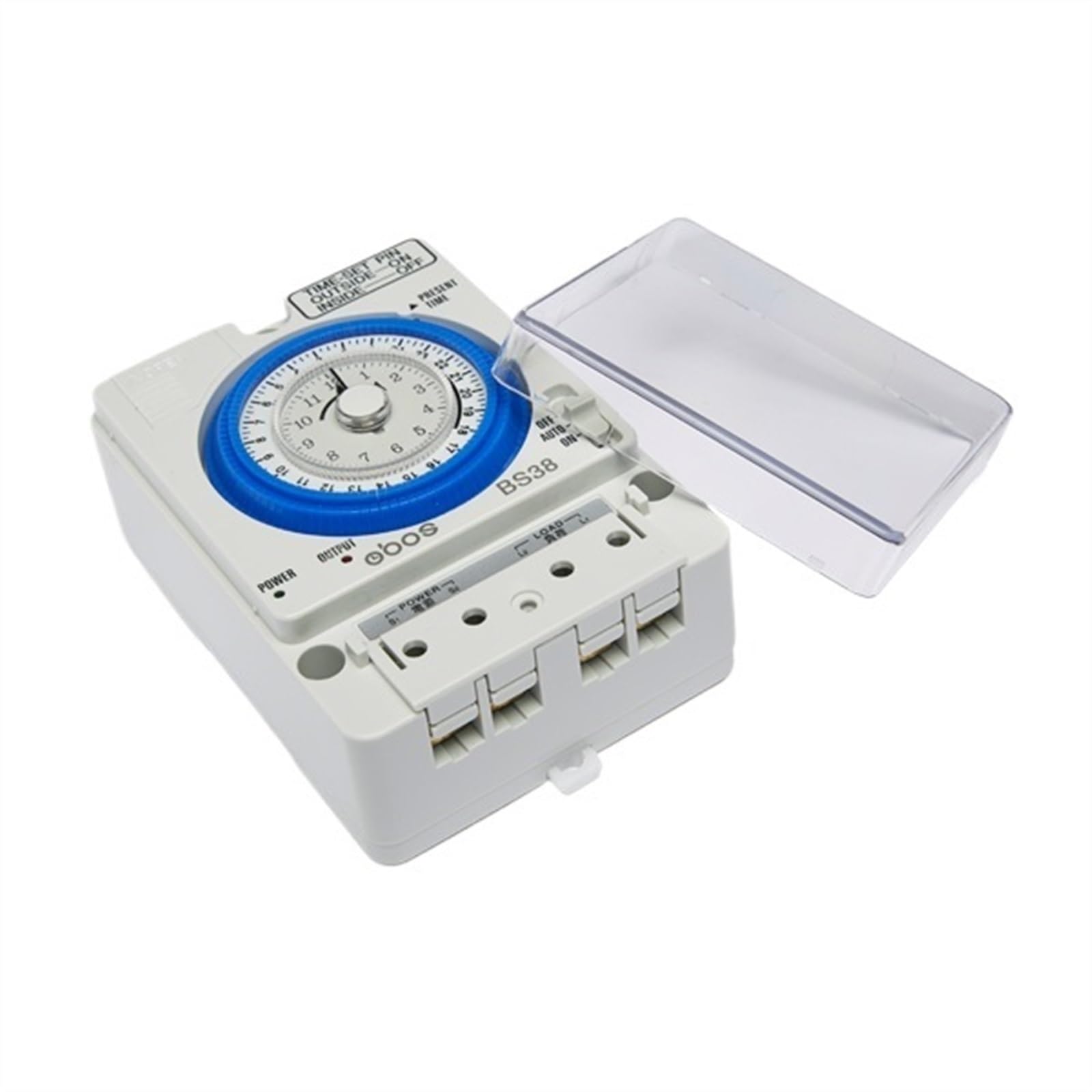 Temporizzatore luce 220V meccanico con unità di impostazione minima 15 minuti 96 accensioni/spegnimenti al giorno guida DIN con batteria