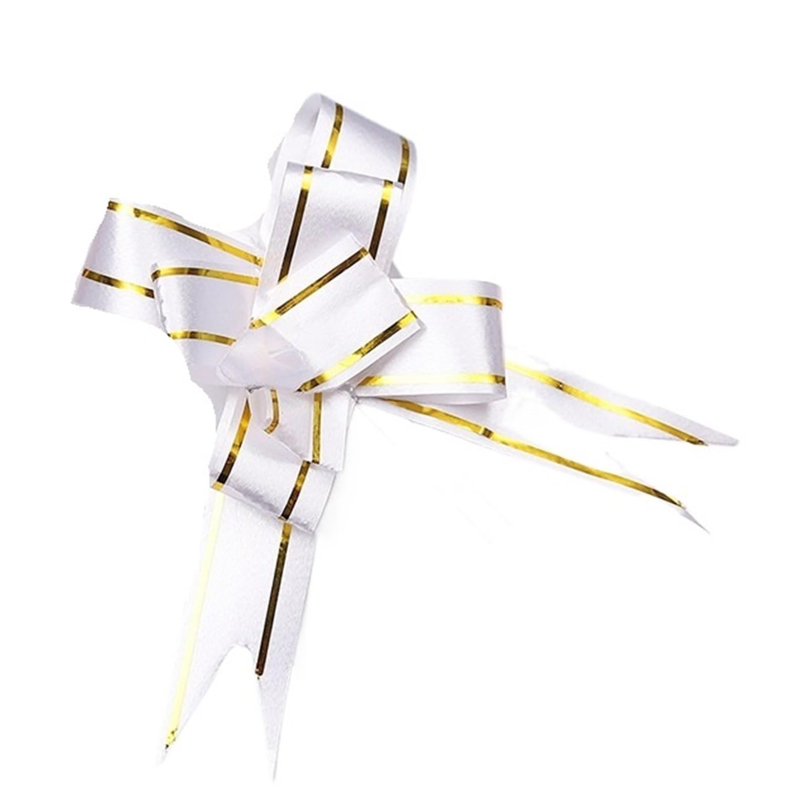 Fiocchi Self Pull Nastro Fiocco a Strappo con Fiore, 100-500 Pezzi, for Natale, San Valentino, Matrimonio, Festa di Compleanno della Mamma, Regalo Decorativo(White,600Pcs)