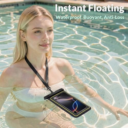 Floating Waterproof Phone Case 2-Pack, IPX8 Certified Waterproof Phone Pouch, Dry Bag for 7 IN Cellphone with Neck Strap, Water Protector Bag for Cruise Boat Beach Travel Essentials (Black Green) - image 3