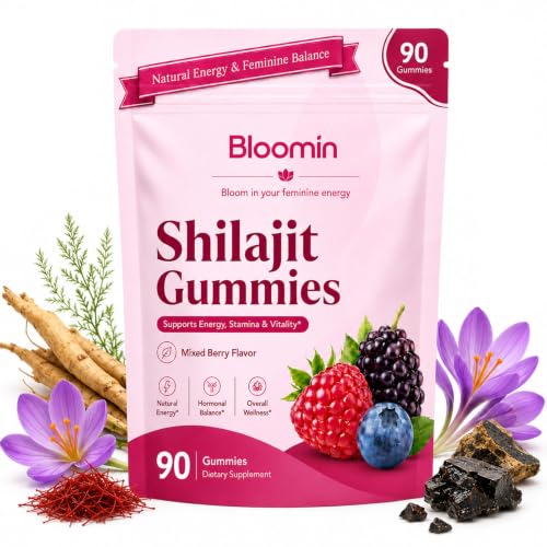 Bloomin Shilajit Gummies for Women, with Shilajit and Saffron