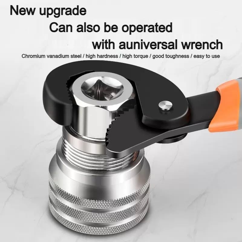 Image of Universal Socket Wrench Tool 10-19mm Adjustable Self-Adjusting Multi Function Socket Spanner for 3 /8 Inch Drive Ratchet, Torque Wrench, Power Drill, Home Repair Tool with Drill Adapter