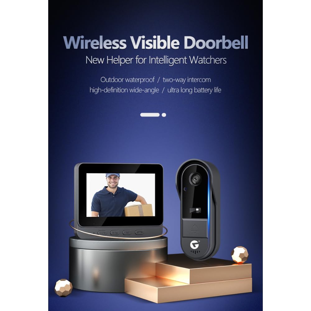 LECCY & GENESIS Wireless Video Doorbell with Screen – HD Camera | Night Vision | Two-Way Audio | Waterproof Doorbell 2