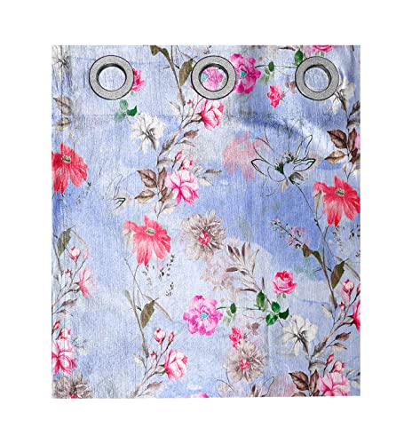 Image of Ultimate Trends 270 GSM Premium Room Darkening Curtains with Tie Back and Diamond Eyelets Set of 2 Panels (8 L x 4 W Feet, Light Blue)