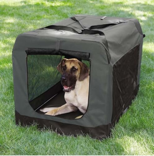 Dog Crate Soft Side Collapsible Charcoal Grey...
