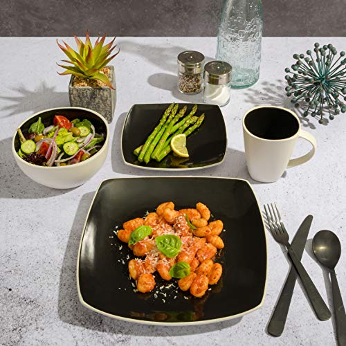 Gibson-Soho-Lounge-Square-Reactive-Glaze-Stoneware-Dinnerware-Set-Service-for-4-16pc-Blackwhite