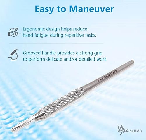 Premium Quality Round Scalpel Handle #3, Stainless Steel (Fits Size 9-16 Scalpel Blades)