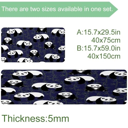 Tapis de cuisine absorbant et lavable motif panda mignon - 4