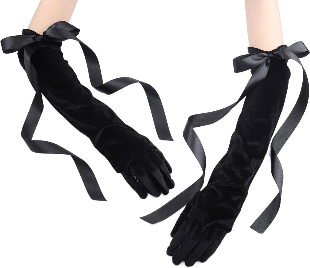 Long Opera Gloves 1920s Flapper Gloves Stretchy Elbow Velvet Gloves Evening Banquet Accessories for Women