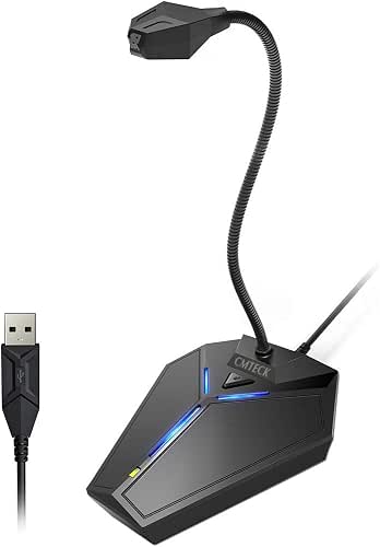 CMTECK USB Computer Microphone, Plug & Play Omnidirectional Desktop Mic